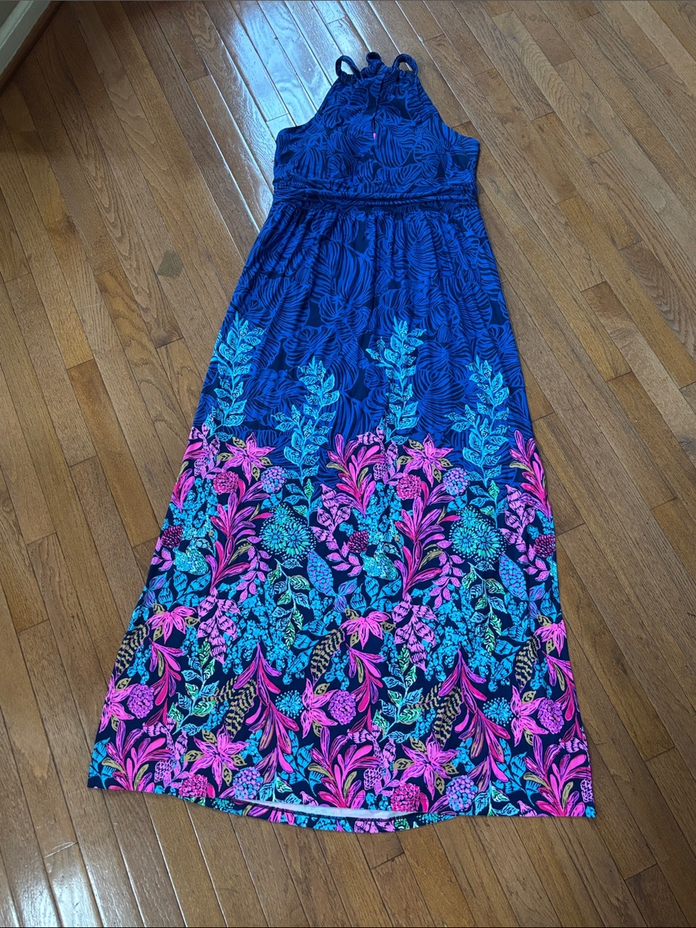 Lilly Pulitzer Orla Maxi Dress in Navy Calypso XL